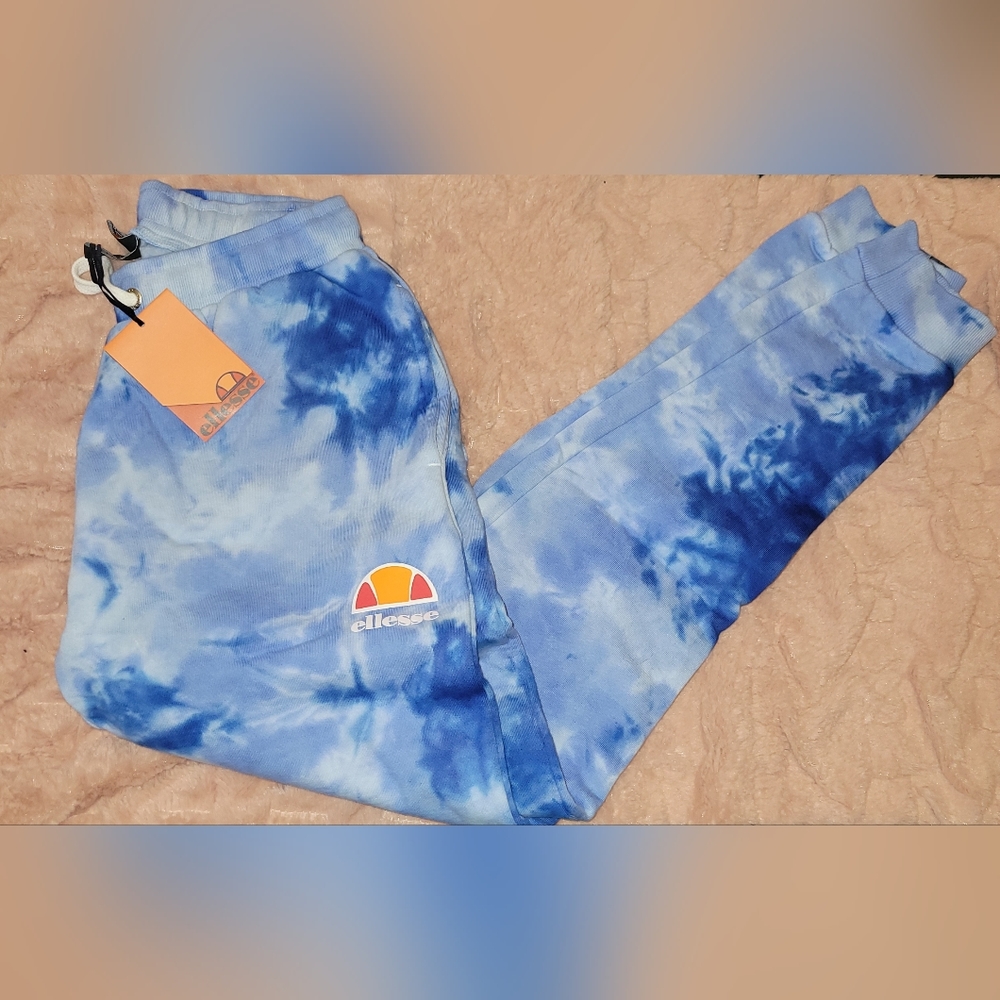 Ellesse Blue Tie-Dye Sweatpants